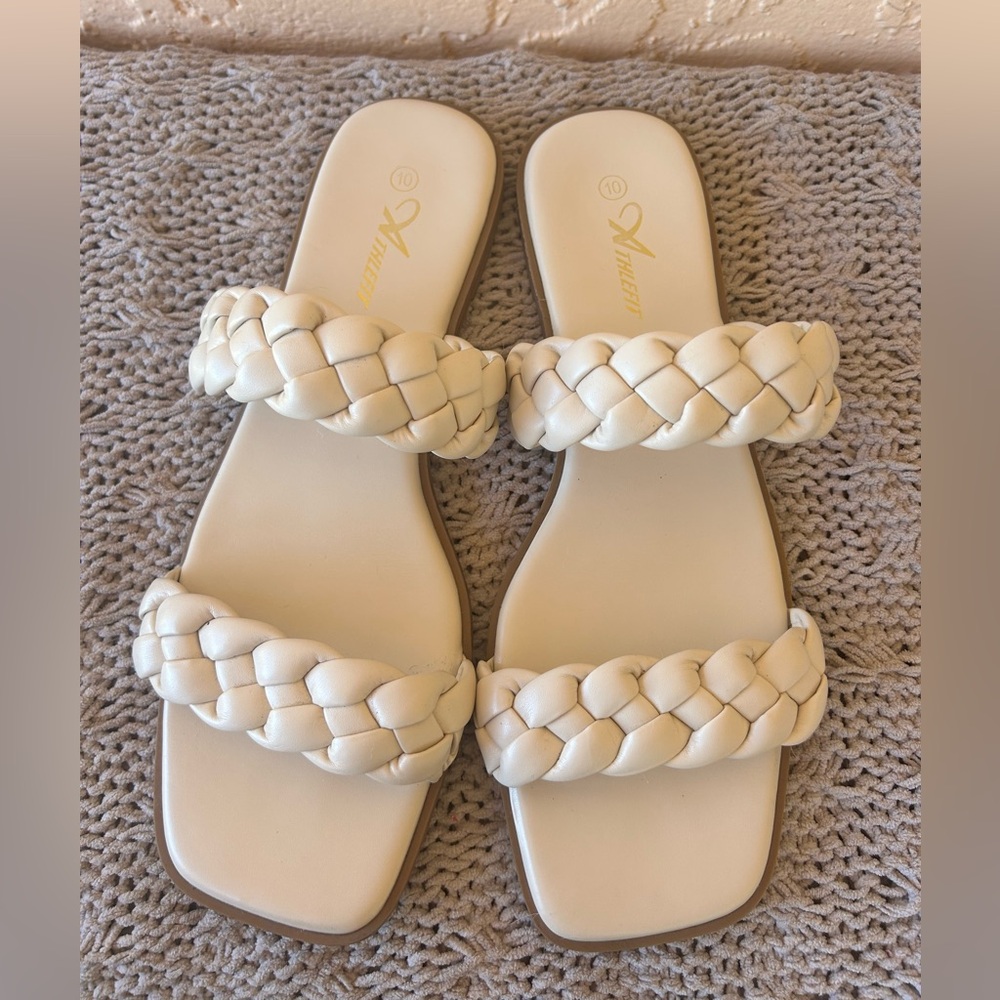 Cream beaded sandals